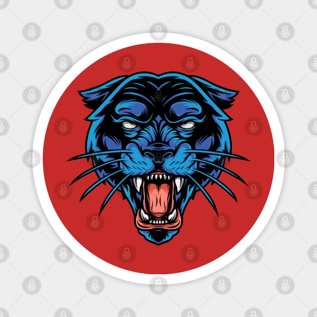 Angry Black Panther Magnet by Mako Design 